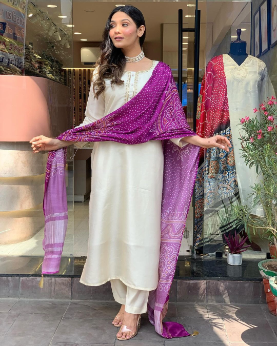 Embroidary Print Kurti With Pant and Beautiful Printed Dupatta Dropshipera