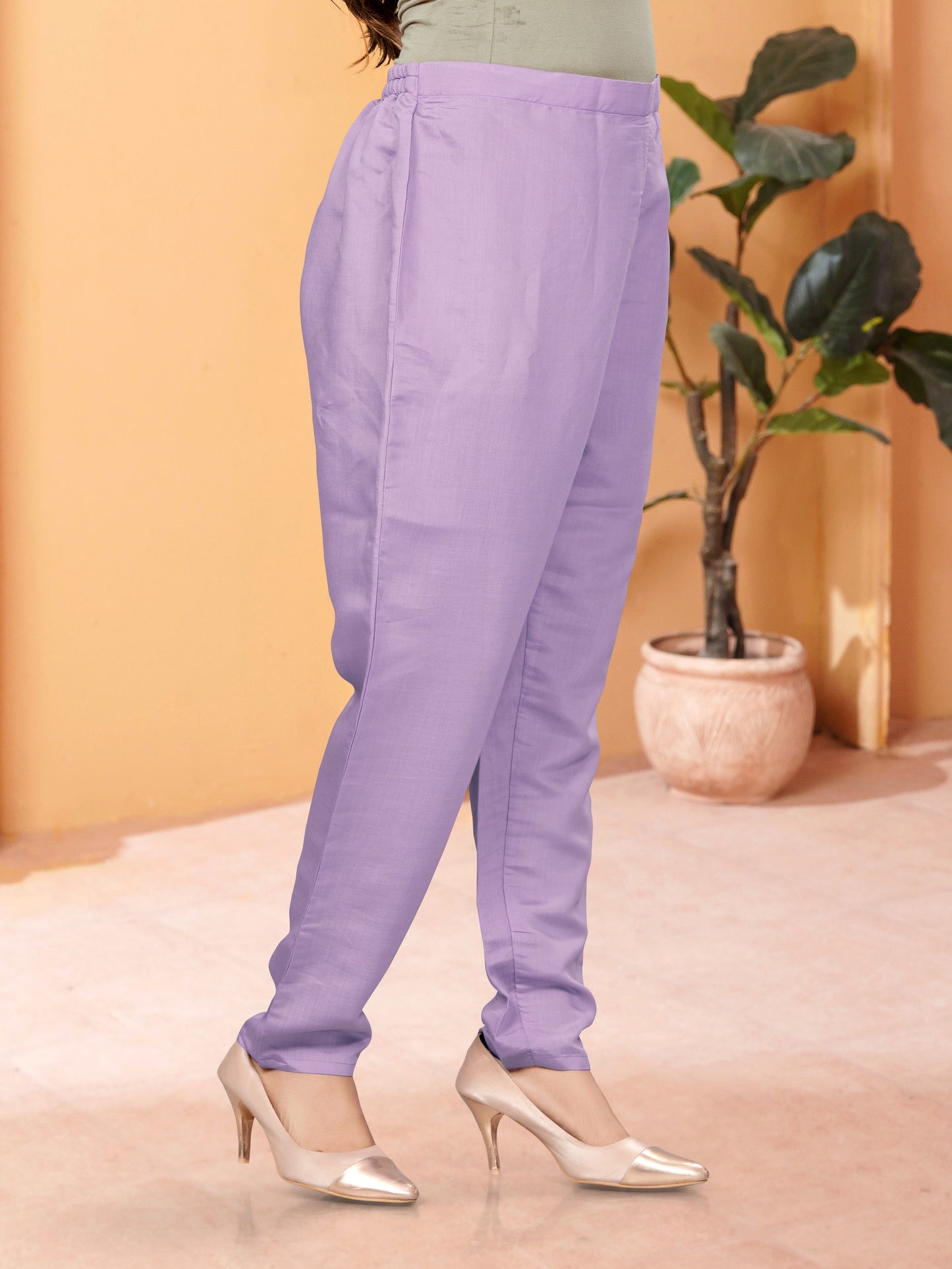 Beautiful and Simple Lavender colour Embroidered Kurta set With Bottom and Dupatta Dropshipera