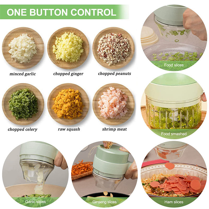 4 In 1 Handheld Electric Vegetable Cutter Mojo