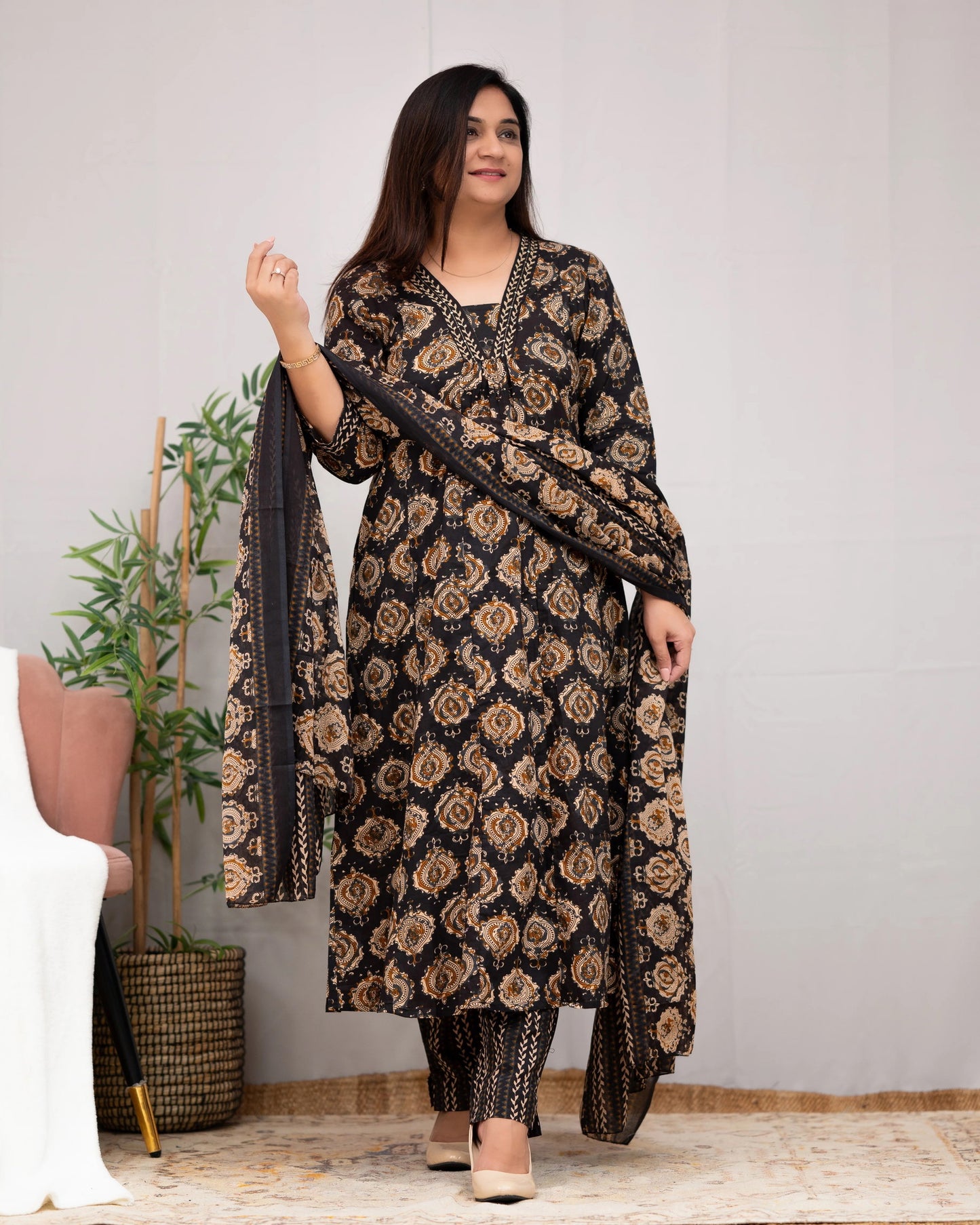 Beautiful Rayon Kurti With Bottom And Dupatta Dropshipera