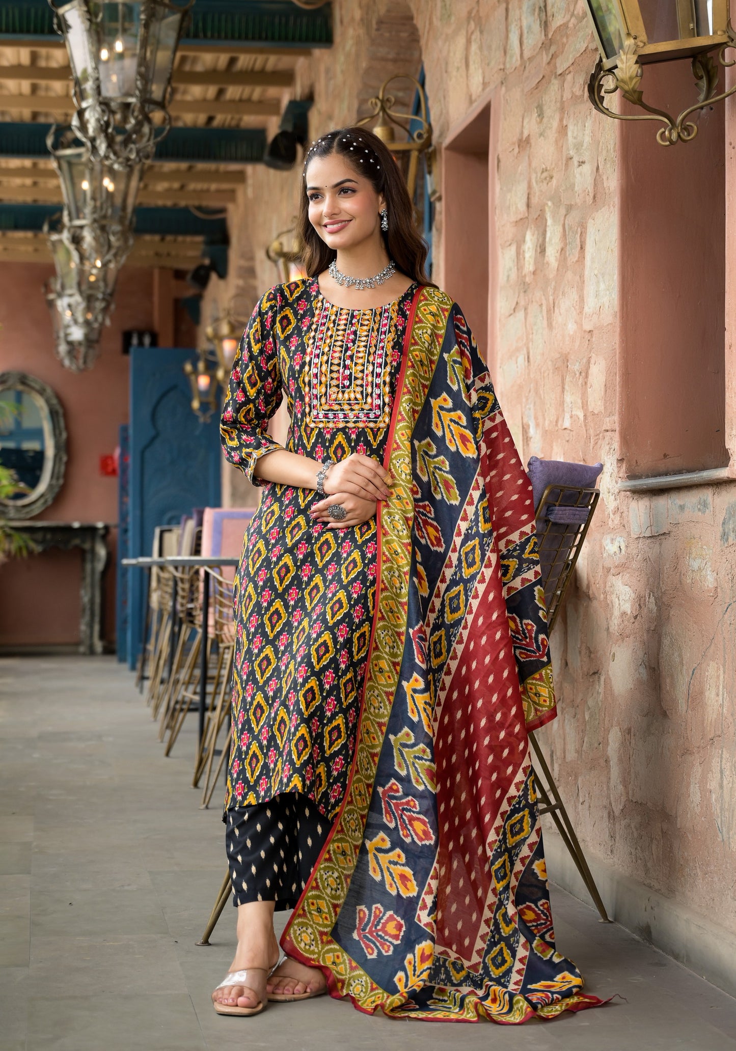 Beautiful Designer Rayon Full Stiched Kurti Pant with Dupatta Dropshipera