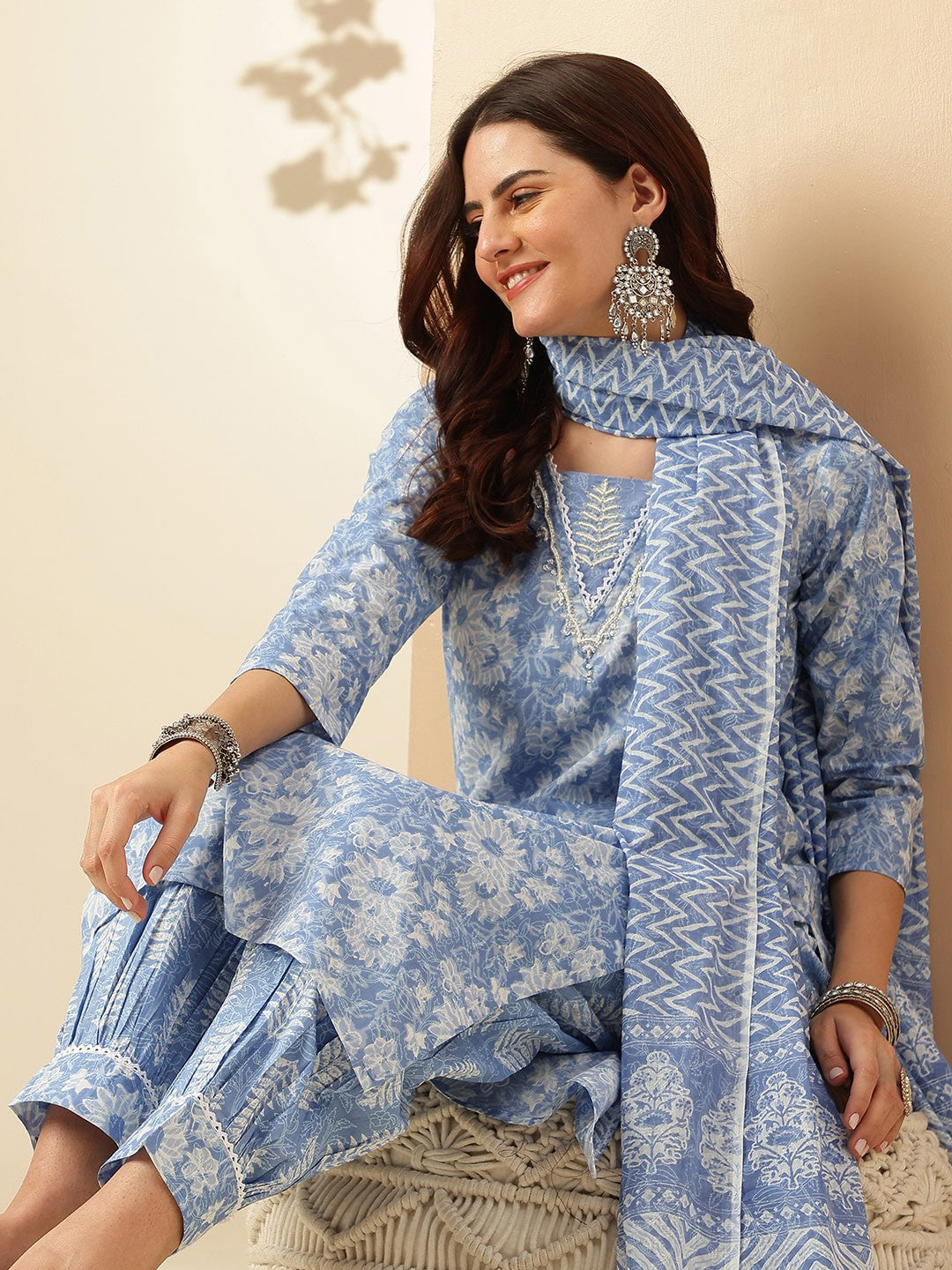 Women's Rayon Kurta Set With Printed Dupatta Set Dropshipera