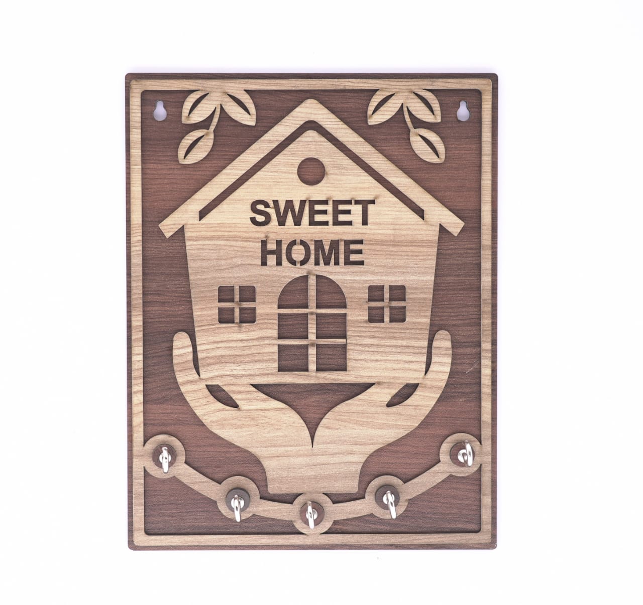Sweet Home with Hand Wooden Keyholder 18309