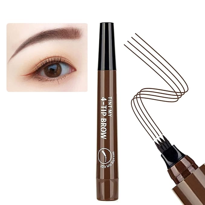 Eyebrow Pen with Pointed Tip Eyebrows Liquid Makeup Pencil Long Lasting Waterproof Fork Tip Eyebrow Tattoo Pen (Multicolor) 18277
