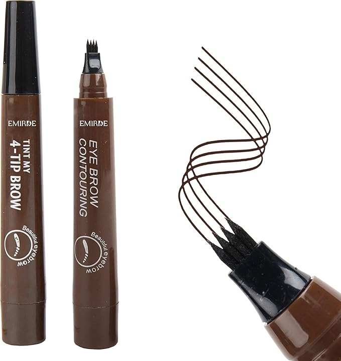 Eyebrow Pen with Pointed Tip Eyebrows Liquid Makeup Pencil Long Lasting Waterproof Fork Tip Eyebrow Tattoo Pen (Multicolor) 18277