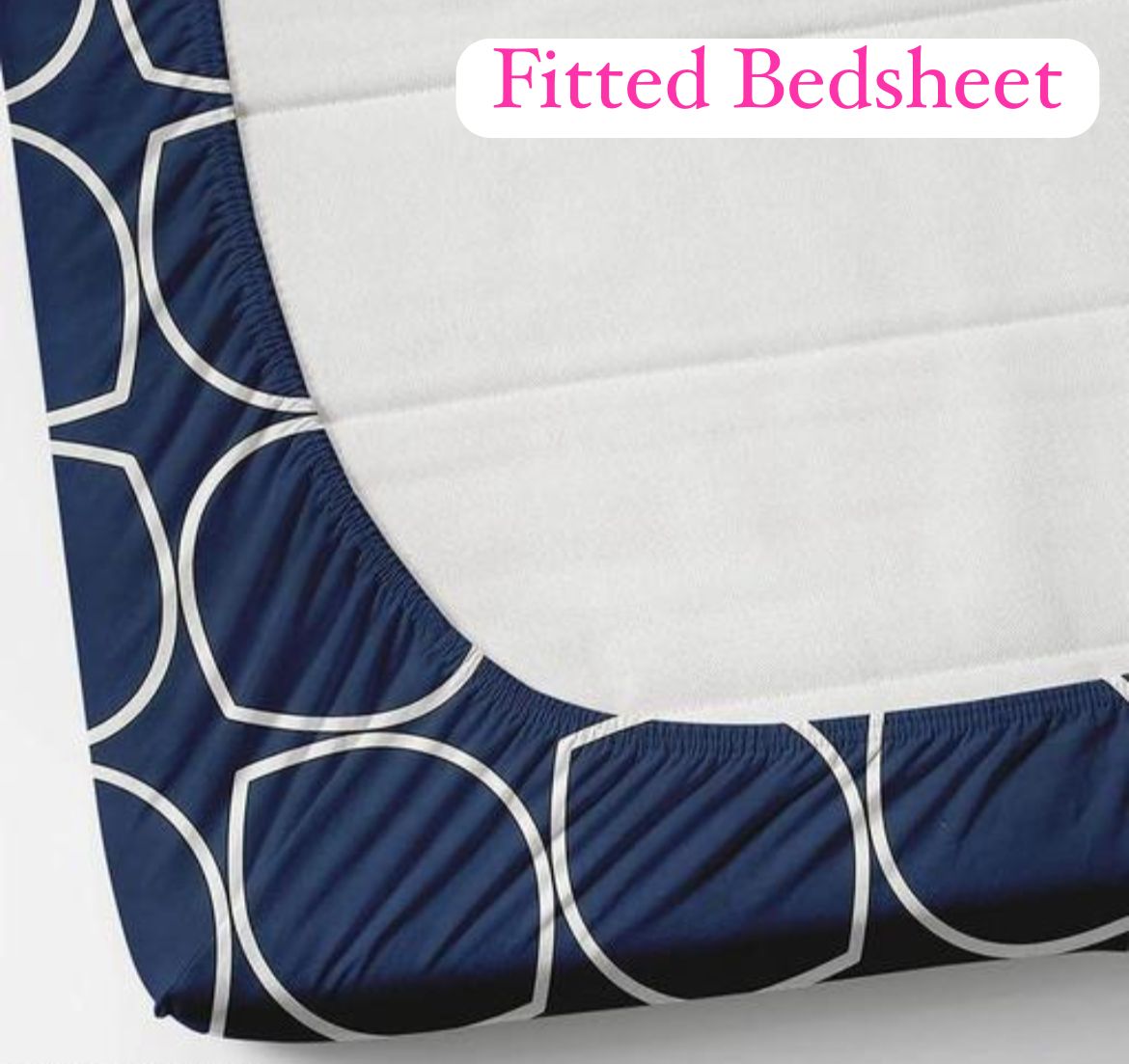 Super Soft Glace Cotton All Round Elastic Fitted Double Bed Bedsheet with 2 Pillow Covers-72x78x8 20027