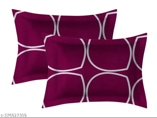 Super Soft Glace Cotton All Round Elastic Fitted Double Bed Bedsheet with 2 Pillow Covers-72x78x8 20027