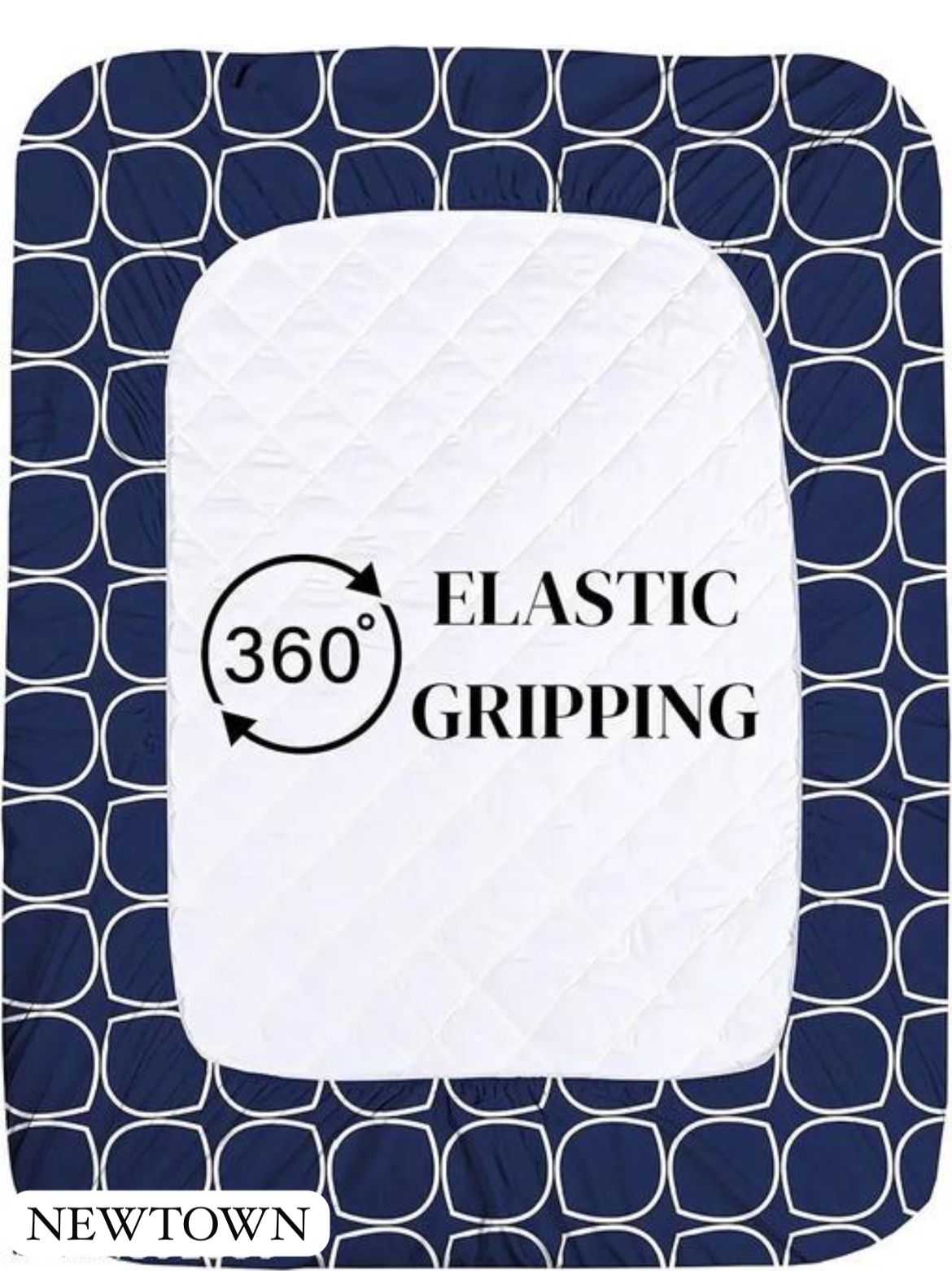 Super Soft Glace Cotton All Round Elastic Fitted Double Bed Bedsheet with 2 Pillow Covers-72x78x8 20027