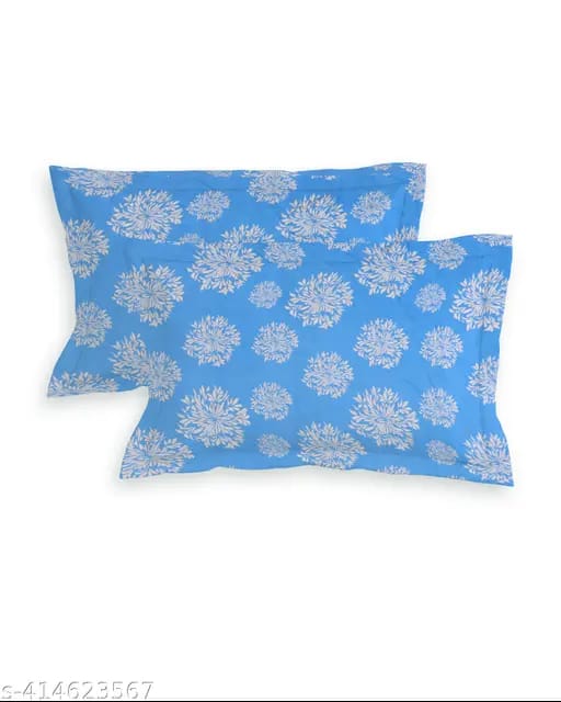Super Soft Glace Cotton All Round Elastic Fitted Double Bed Bedsheet with 2 Pillow Covers-72x78x8 20027