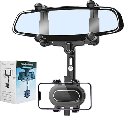 Phone Mount for Car, 2024 Upgraded Rear View Mirror Phone Holder, Universal Mount, Rotatable Phone Holder for Car Compatible 22927
