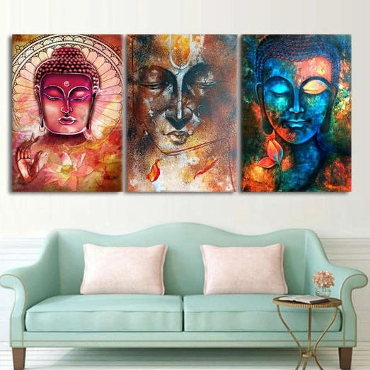 Buddha triple decorative painting My Store
