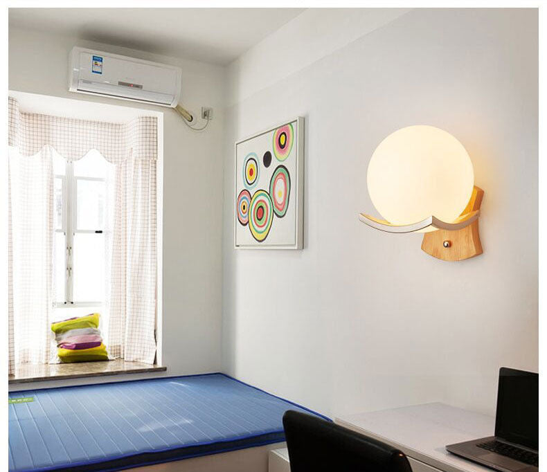 Solid Wood Wall Lamp Simple Bedroom Modern Chinese Style My Store