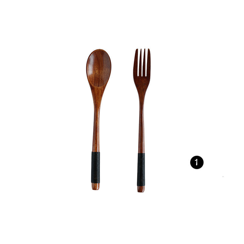 Japanese Style Wooden Bamboo Spoon Fork Cooking Utensil My Store