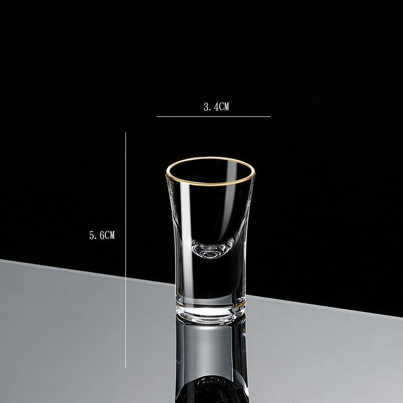 Small Crystal Glass One-shot Cup Divider Gold Foil Liquor Cup My Store