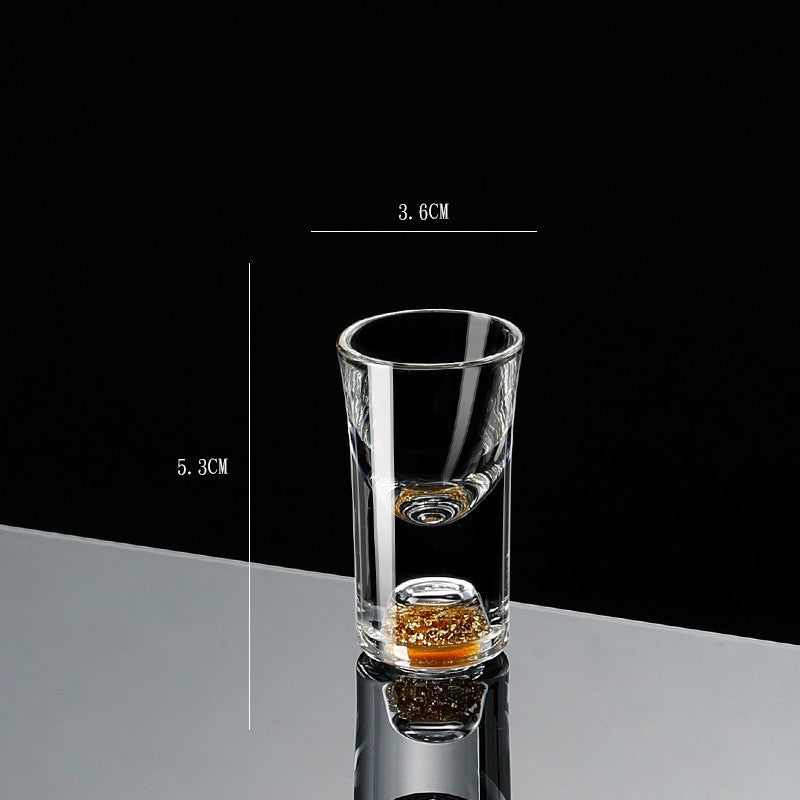 Small Crystal Glass One-shot Cup Divider Gold Foil Liquor Cup My Store