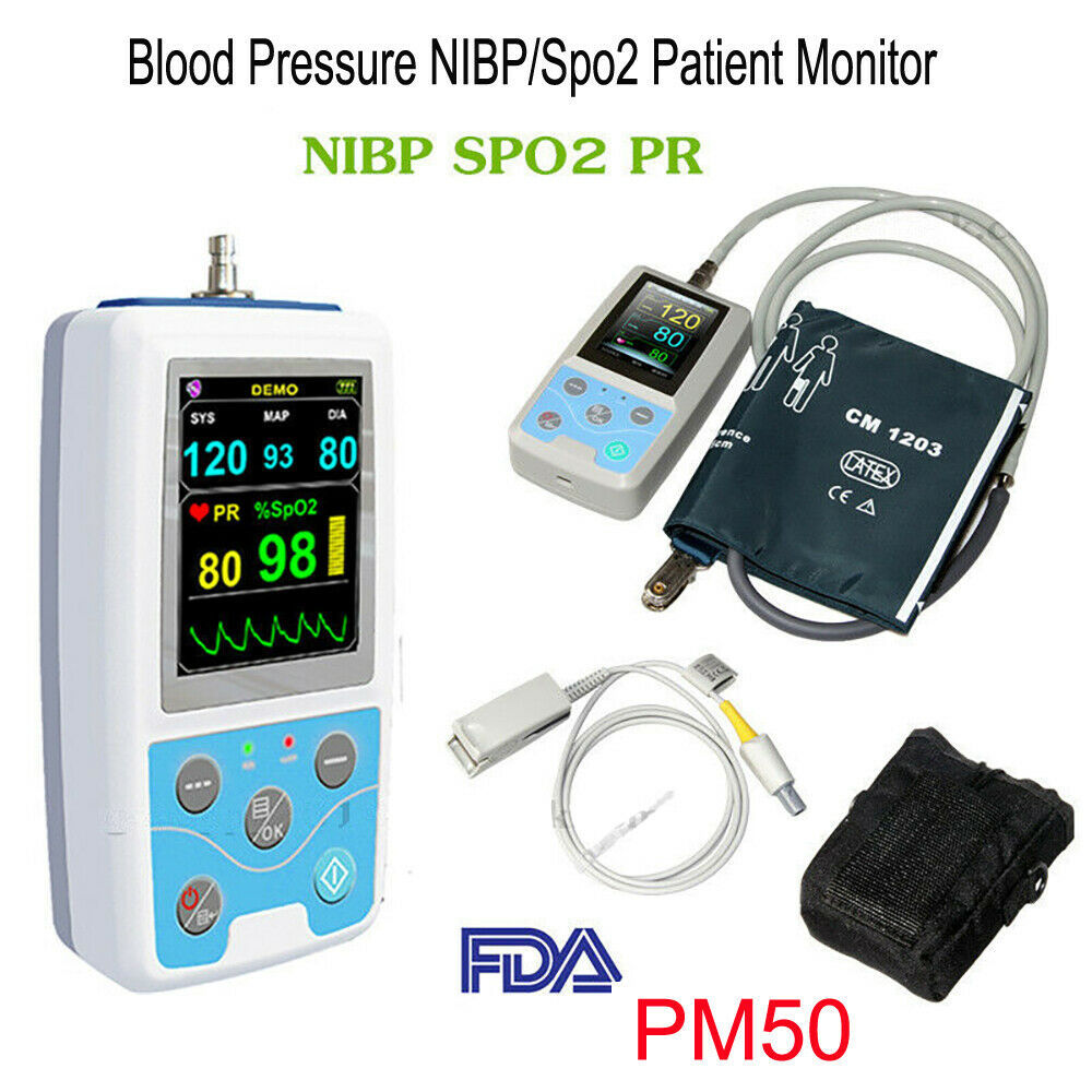 Blood Pressure Monitor SPO2 Probe Pulse Rate NIBP Recorder Software USB Data Store My Store