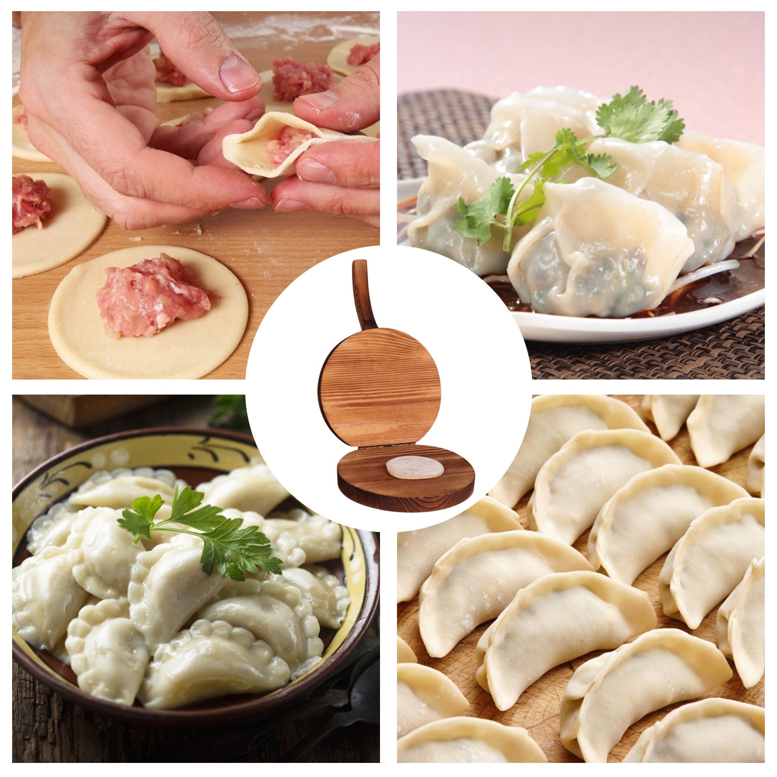 Pressing Dumpling Skin Pressing Plate Wood Rice Cake My Store