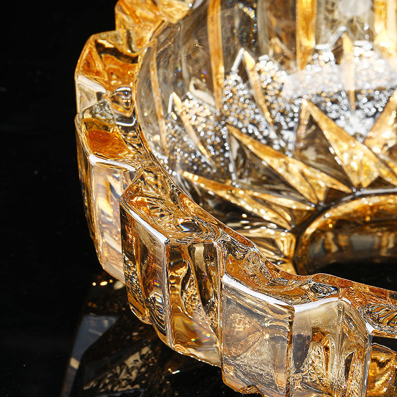 Creative Gold Oversized Crystal Glass Ashtray My Store