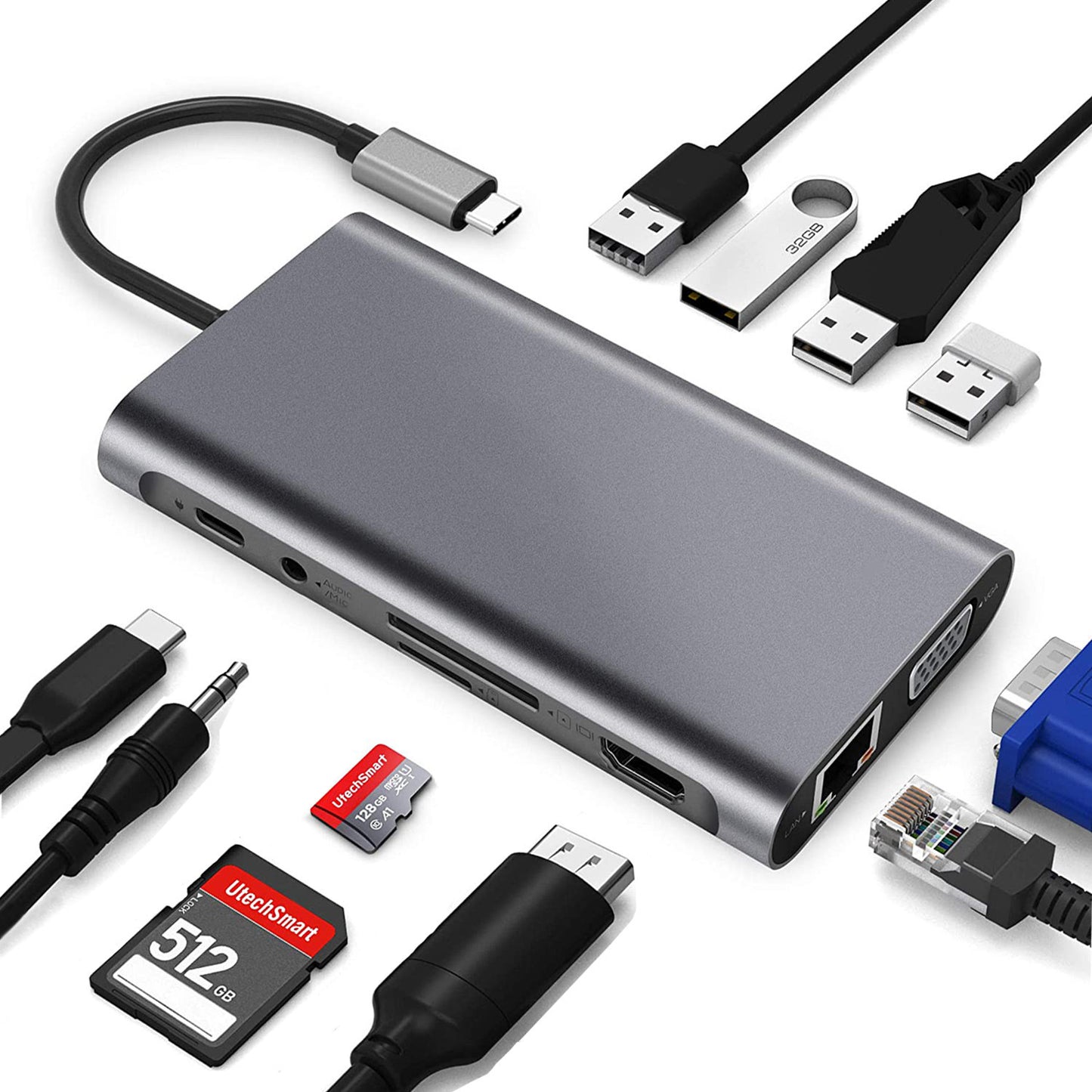 Type-c Docking Station 11-in-one With Hdmi Network Card All-in-one Converter My Store