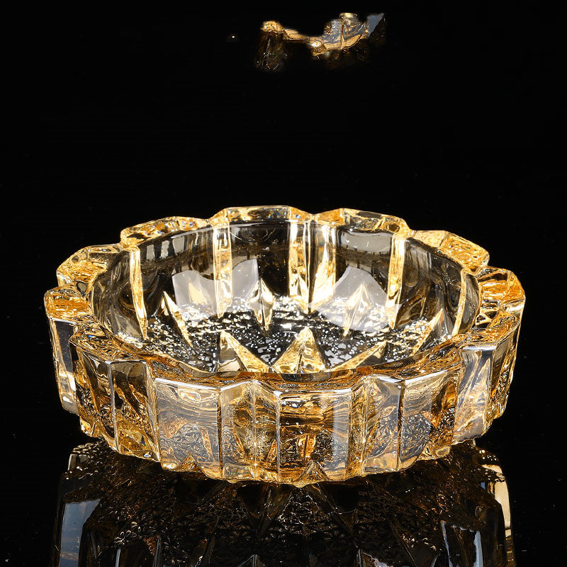 Creative Gold Oversized Crystal Glass Ashtray My Store