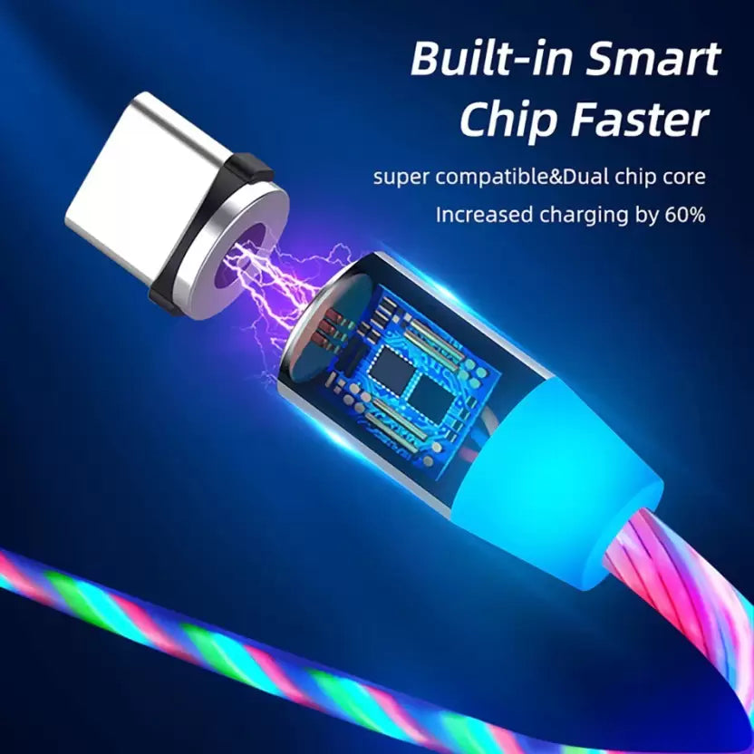 Magnetic Charging Cable Fast Charging Cable with Flowing LED Light SourceInfi