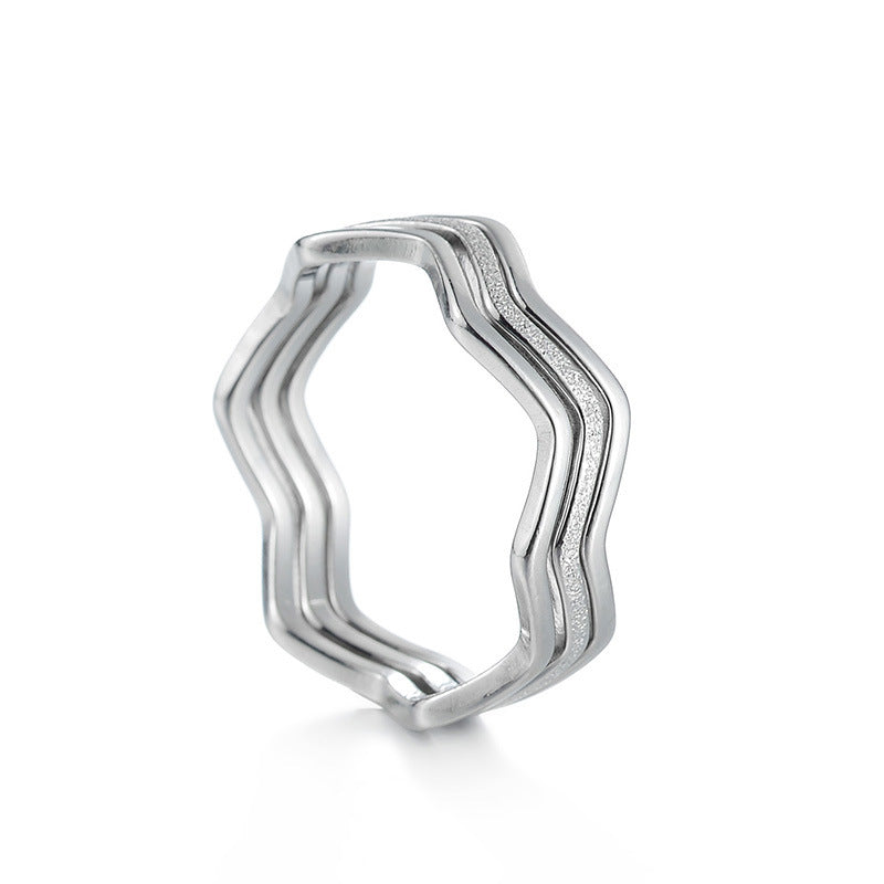 Retro Minority Titanium Steel Ring Female Fashion 3080