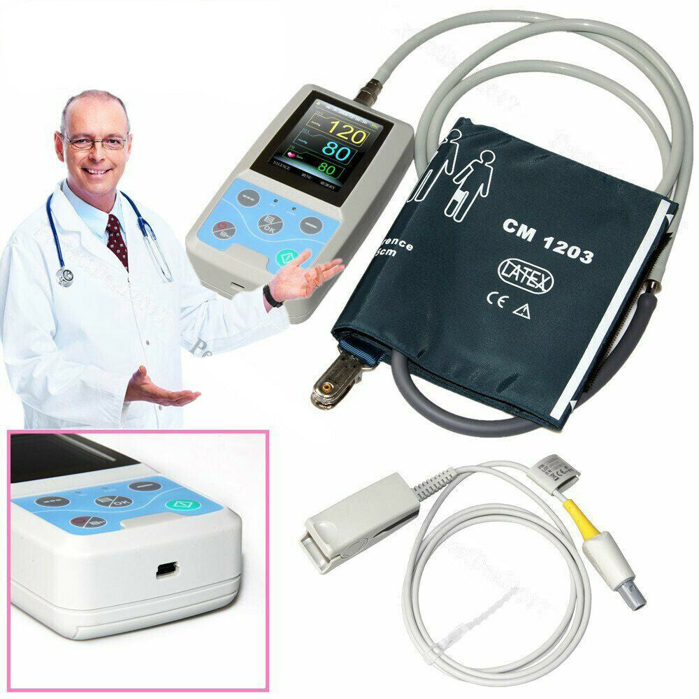 Blood Pressure Monitor SPO2 Probe Pulse Rate NIBP Recorder Software USB Data Store My Store