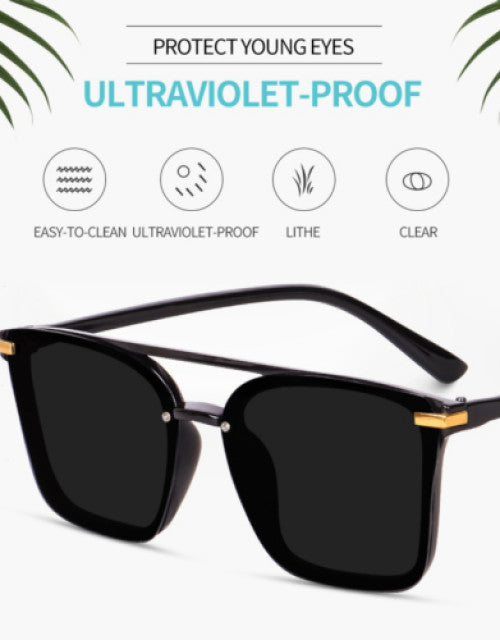 Black Full-Rim Square Frame Wayfarers Sunglasses for Men and Women Dropdash