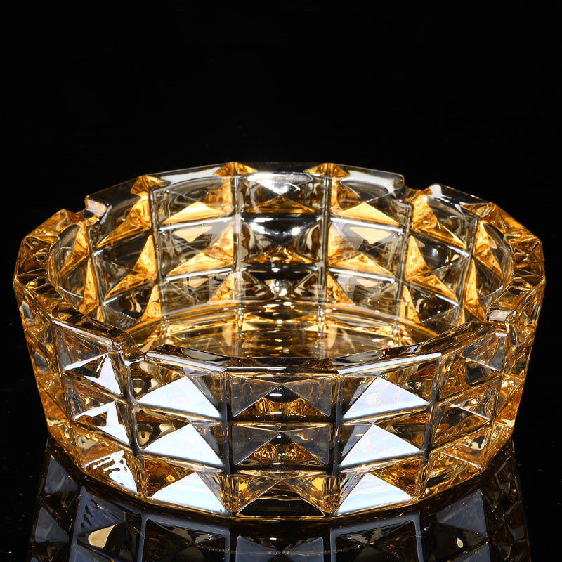 Creative Gold Oversized Crystal Glass Ashtray My Store
