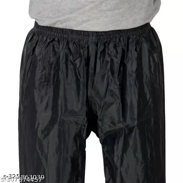 Polyester Rain Coat for Men (Black, Free Size) 16824