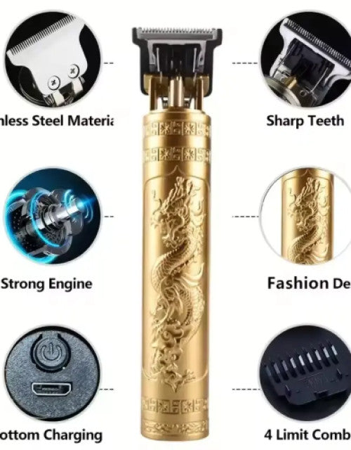 Electric Hairdresser Oil Shaving Head Electric Pusher Carving Trimmer Cutting Hair Precision Clipper for Men Care Dropdash
