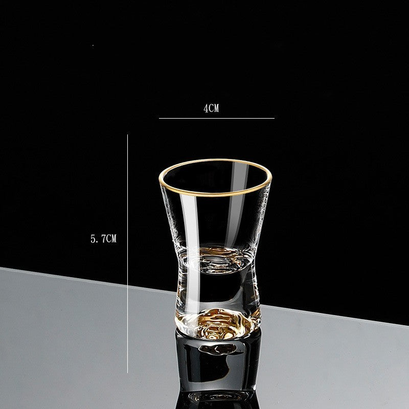 Small Crystal Glass One-shot Cup Divider Gold Foil Liquor Cup My Store