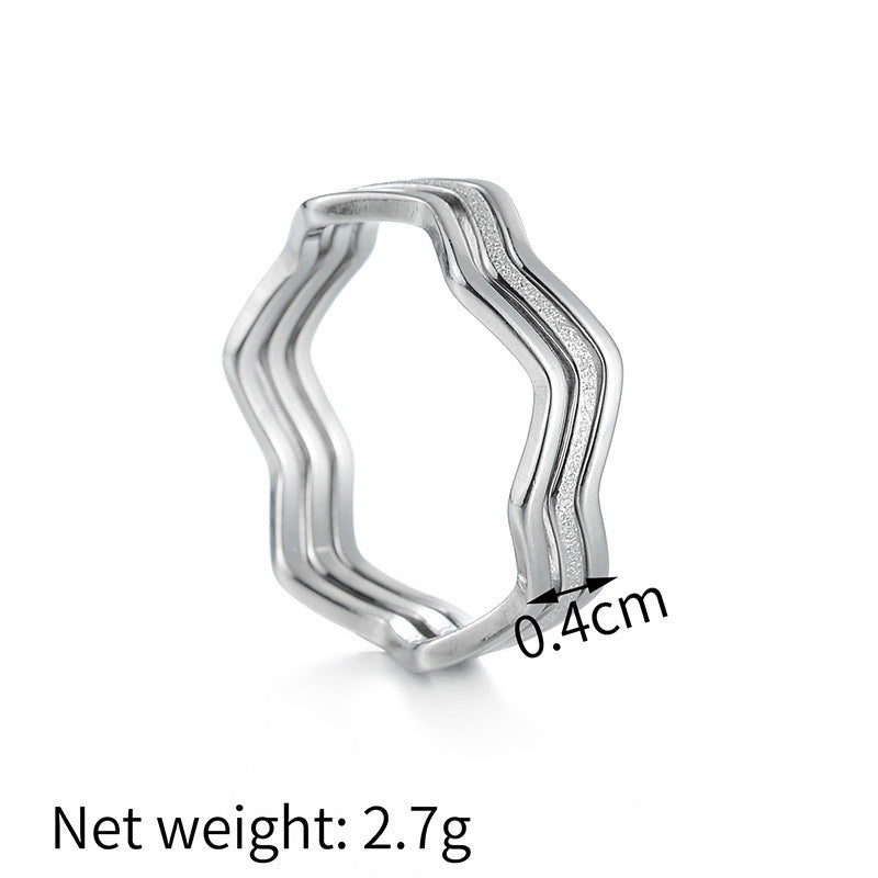 Retro Minority Titanium Steel Ring Female Fashion 3080