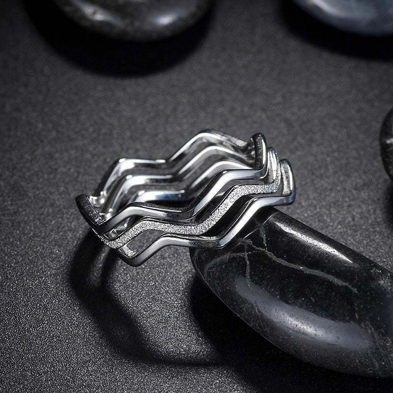 Retro Minority Titanium Steel Ring Female Fashion 3080