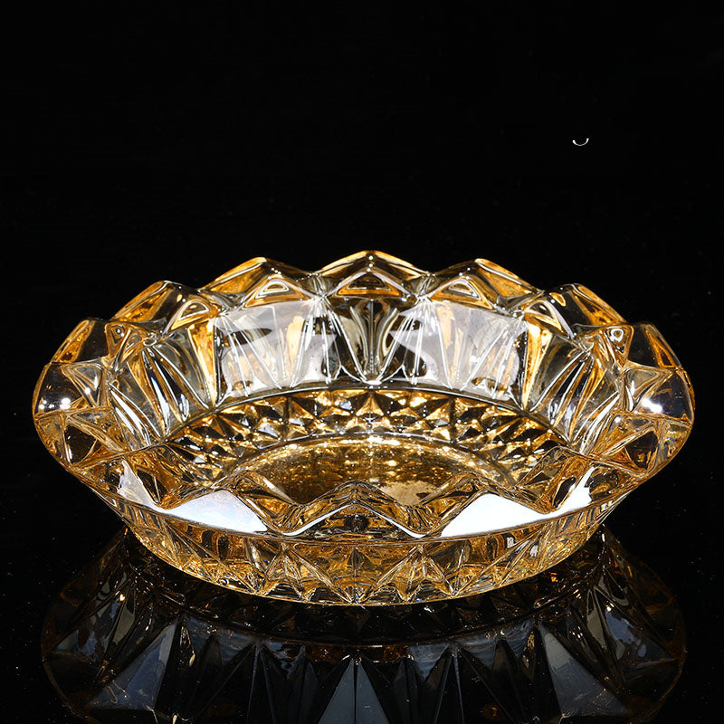 Creative Gold Oversized Crystal Glass Ashtray My Store