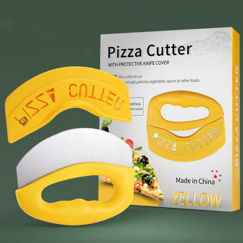 Stainless Steel Pizza Cutter With Protective Cover Kitchen Gadgets My Store