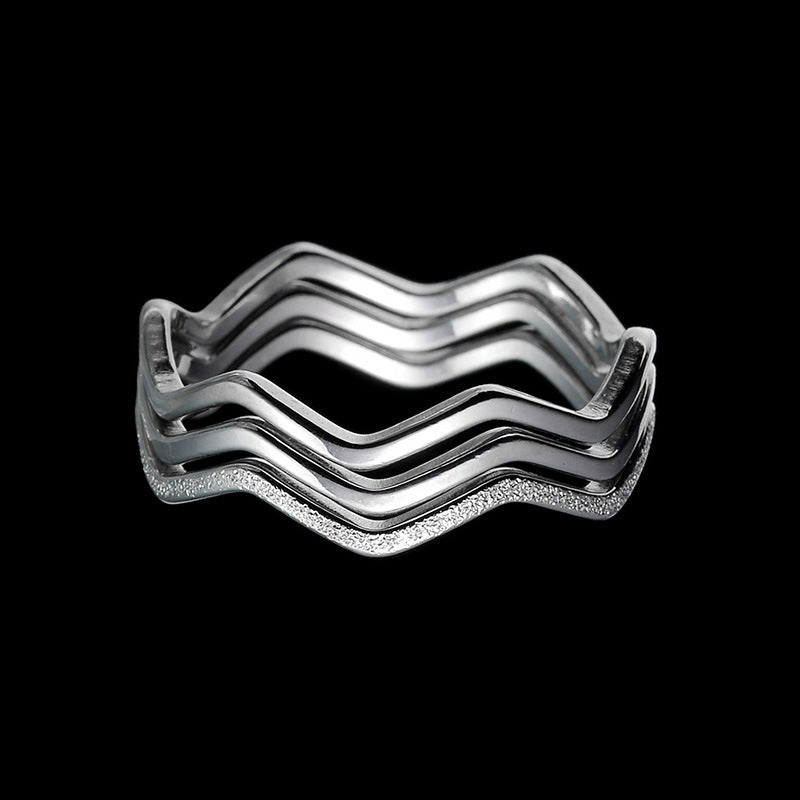 Retro Minority Titanium Steel Ring Female Fashion 3080