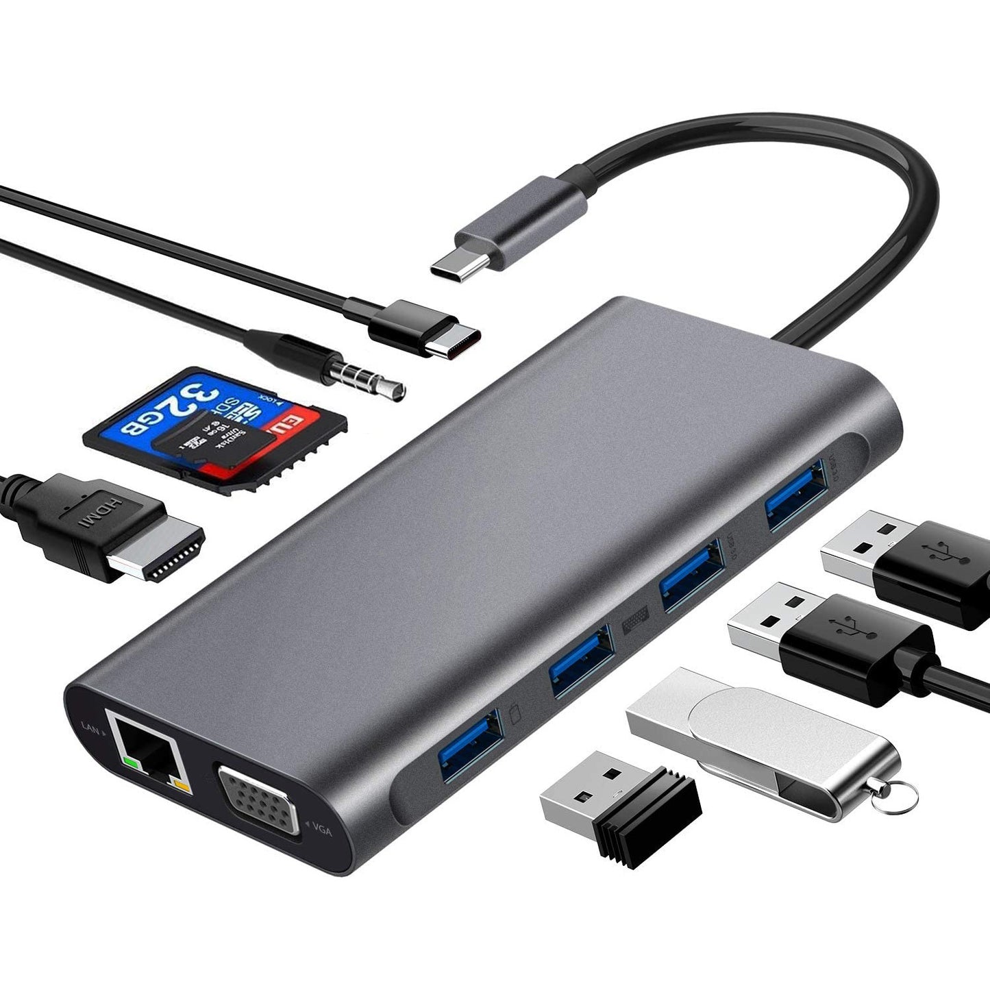Type-c Docking Station 11-in-one With Hdmi Network Card All-in-one Converter My Store