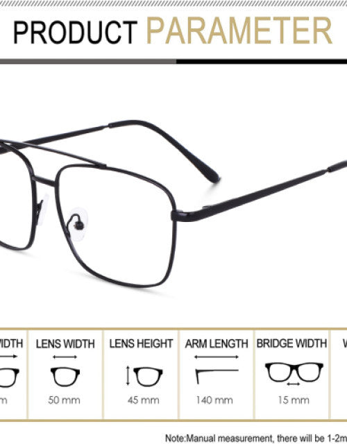 Full Rim Square Anti Glare & Blue Cut Computer Glass For Men & Women (52 mm) Dropdash