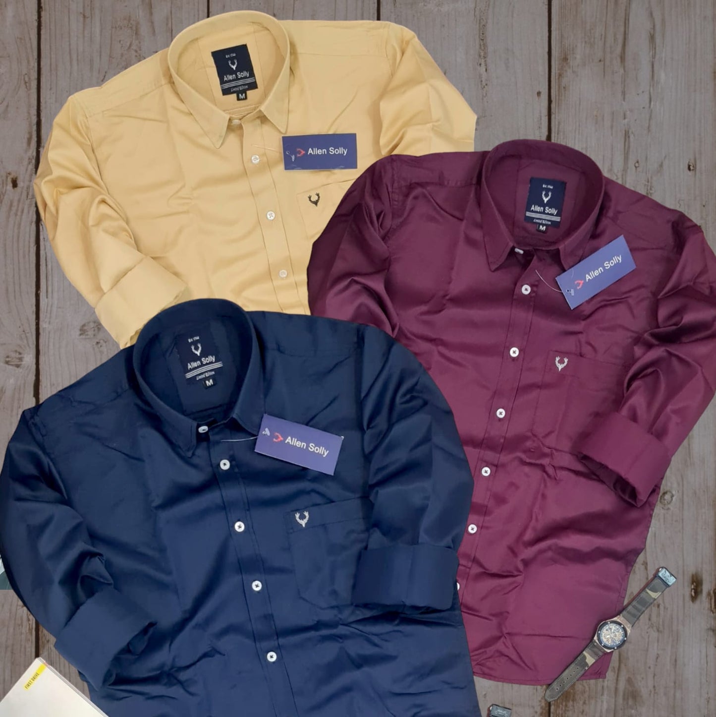 Full Sleeves Solid Shirt for Men (Multicolor, M) - My Fashion Sell