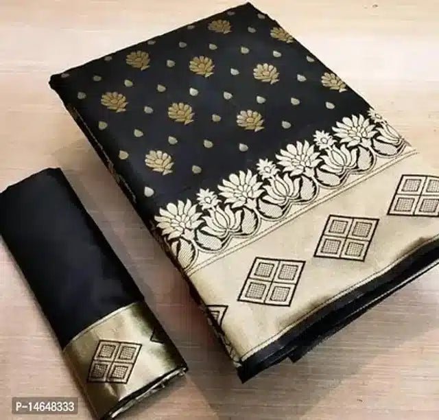 Jacquard Printed Saree for Women (Dark Green, 6.3 m) - My Fashion Sell