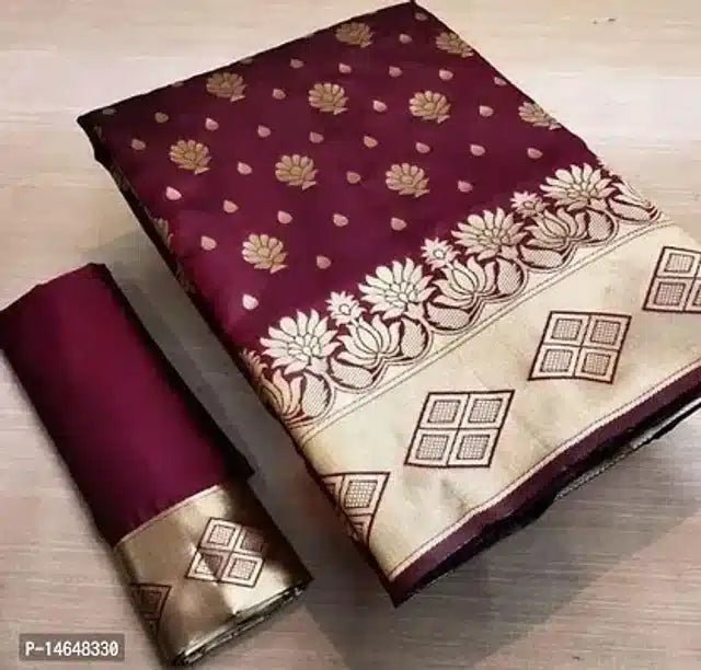 Jacquard Printed Saree for Women (Dark Green, 6.3 m) - My Fashion Sell