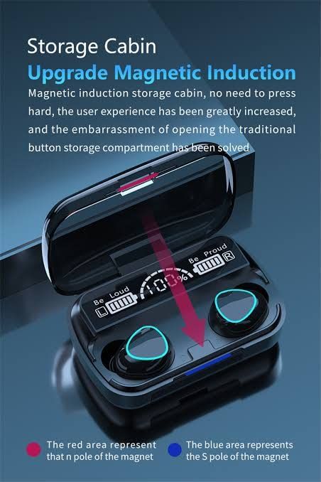 M10 TWS Wireless Earphone Bluetooth Headsets Noise Reduction Headphones with Digital Display Black SourceInfi