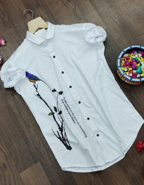 Men Regular Fit Printed, Self Design, Solid Spread Collar Casual Shirt Dropdash