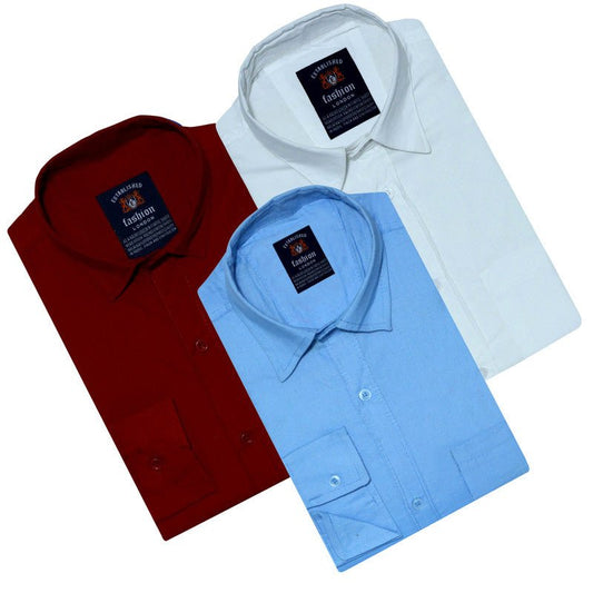 Pack of 3 Plain Shirts - My Fashion Sell