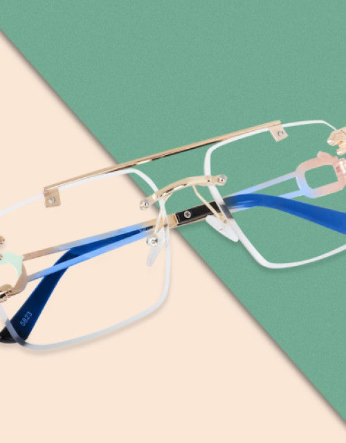 Rimless Rectangular UV 400 Protection Vintage Sunglass Stylish trendy Fashion Sunglasses For Men And Women Dropdash