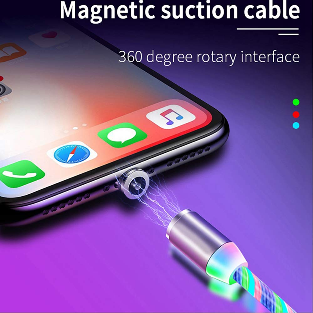 LED Magnetic Charging Cable 3 in 1 Streamer Light Fast Charging Cable SourceInfi