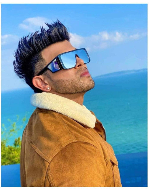 Shahid Kapoor, Sahil Khan Inspired Oversized Sunglasses for Men & Women (Blue) Dropdash