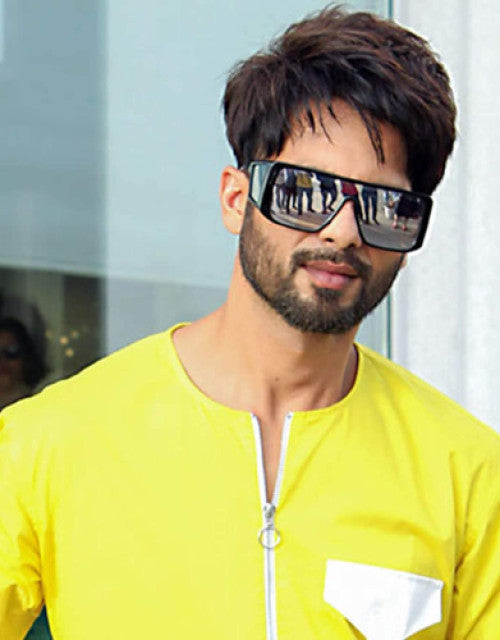 Shahid Kapoor, Sahil Khan Inspired Oversized Sunglasses for Men & Women (Silver) Dropdash