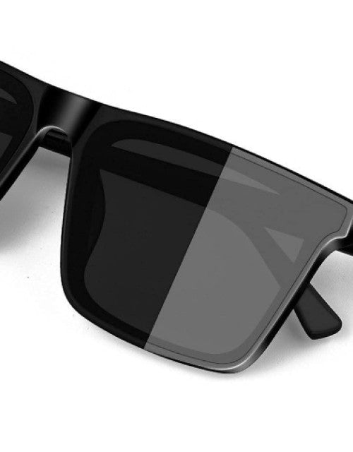 Square Sunglasses For Men's and Women's UV Protected Black Matte and Polycarbonate frame (Medium) Dropdash